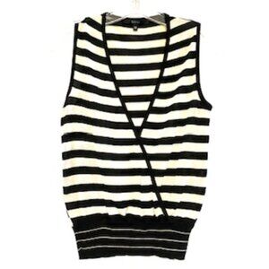 Gucci Women’s Sleeveless Black and White Striped Wrap Top